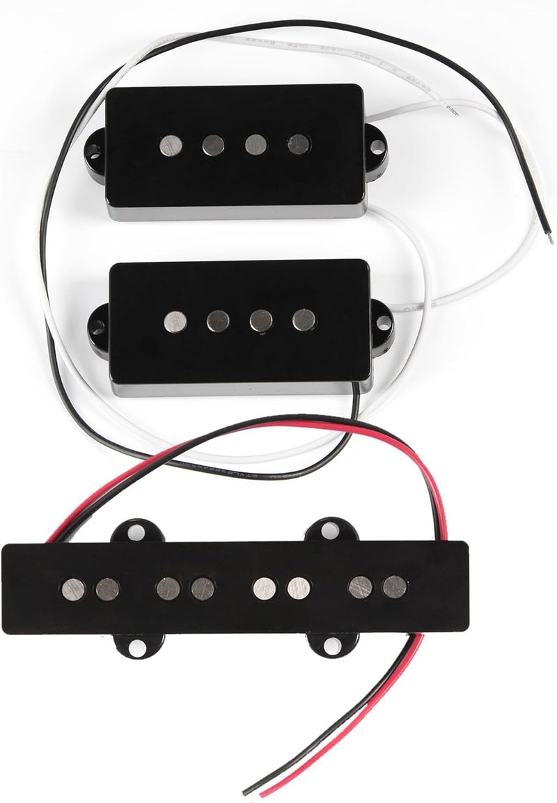 FLEOR Alnico 5 PJ Bass Pickups Neck Bridge Pickups Set for 4-String PB JB Bass Electric Bass - Image 3